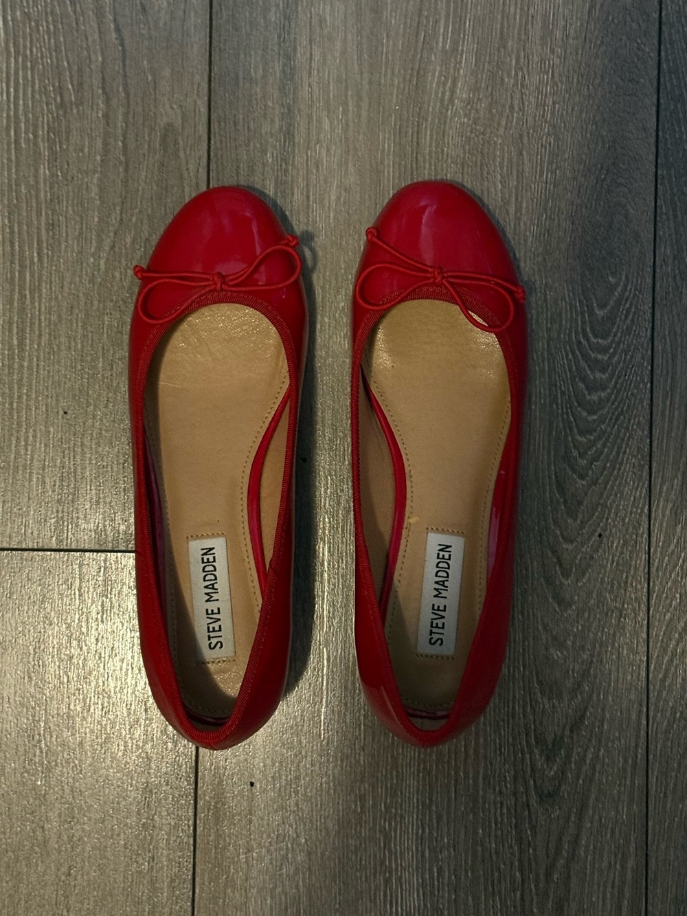 Steve Madden Red Patent Bow Ballet Flats